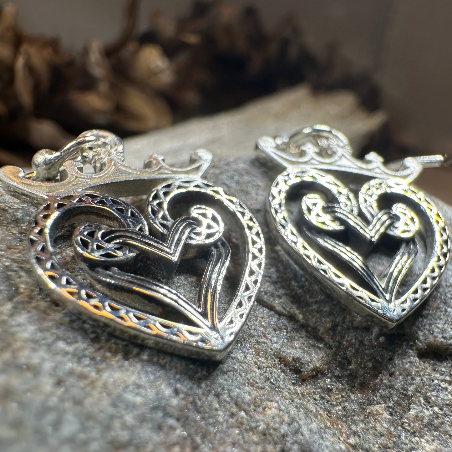 Lady of Skye Scottish Luckenbooth Earrings in Sterling Silver — view 7
