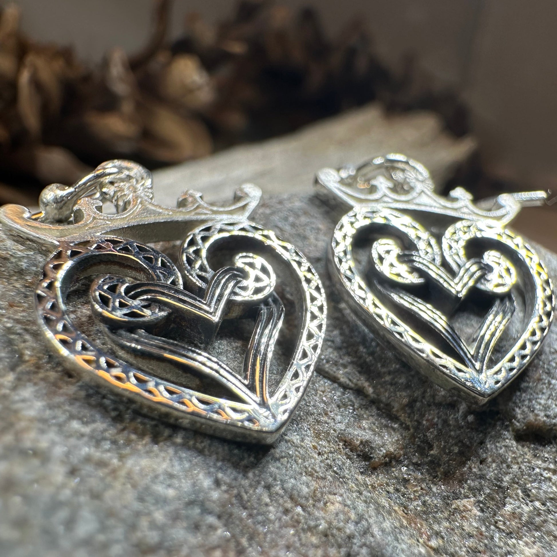Lady of Skye Scottish Luckenbooth Earrings in Sterling Silver — view 7