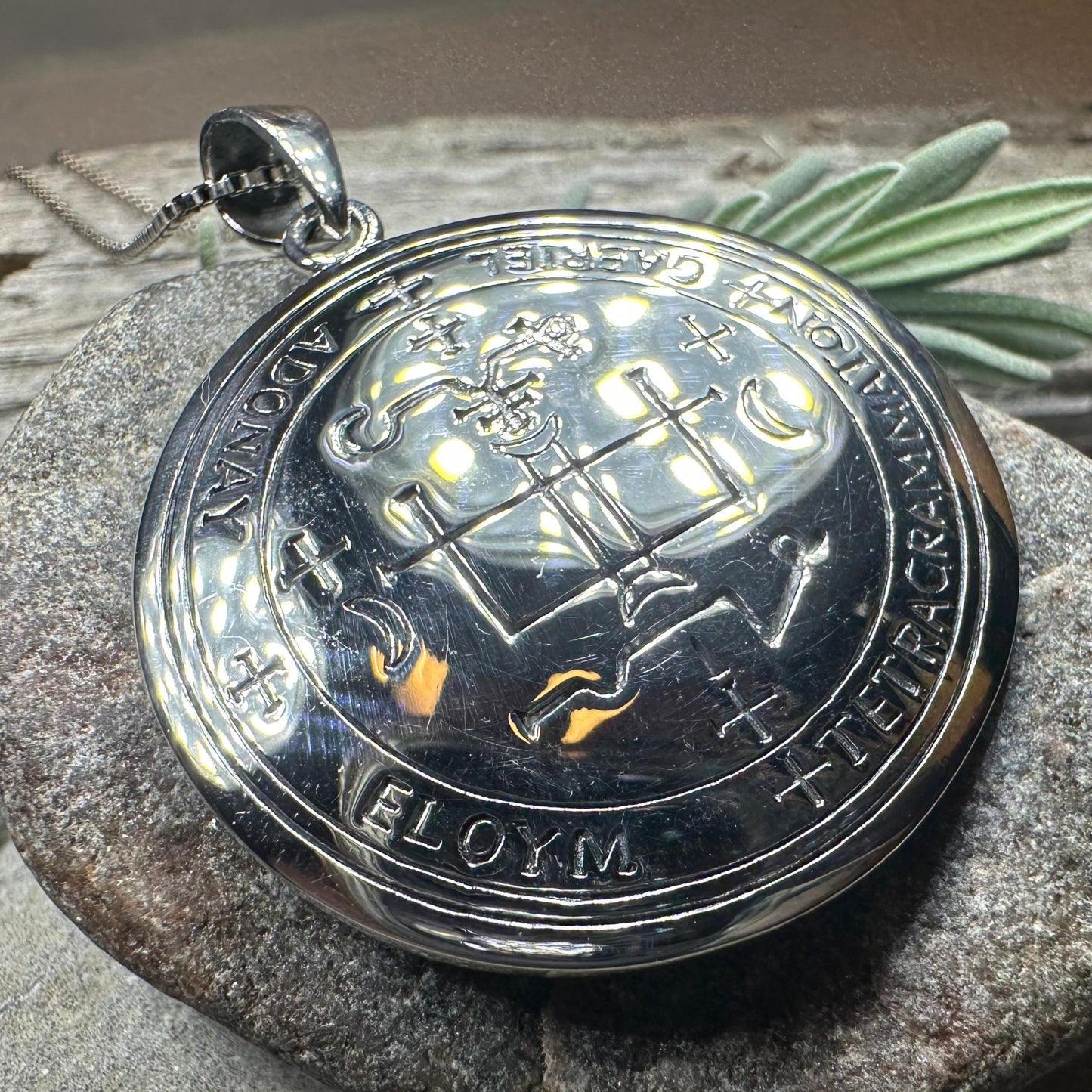 Archangel Gabriel Sigil Pendant in Sterling Silver — view 8