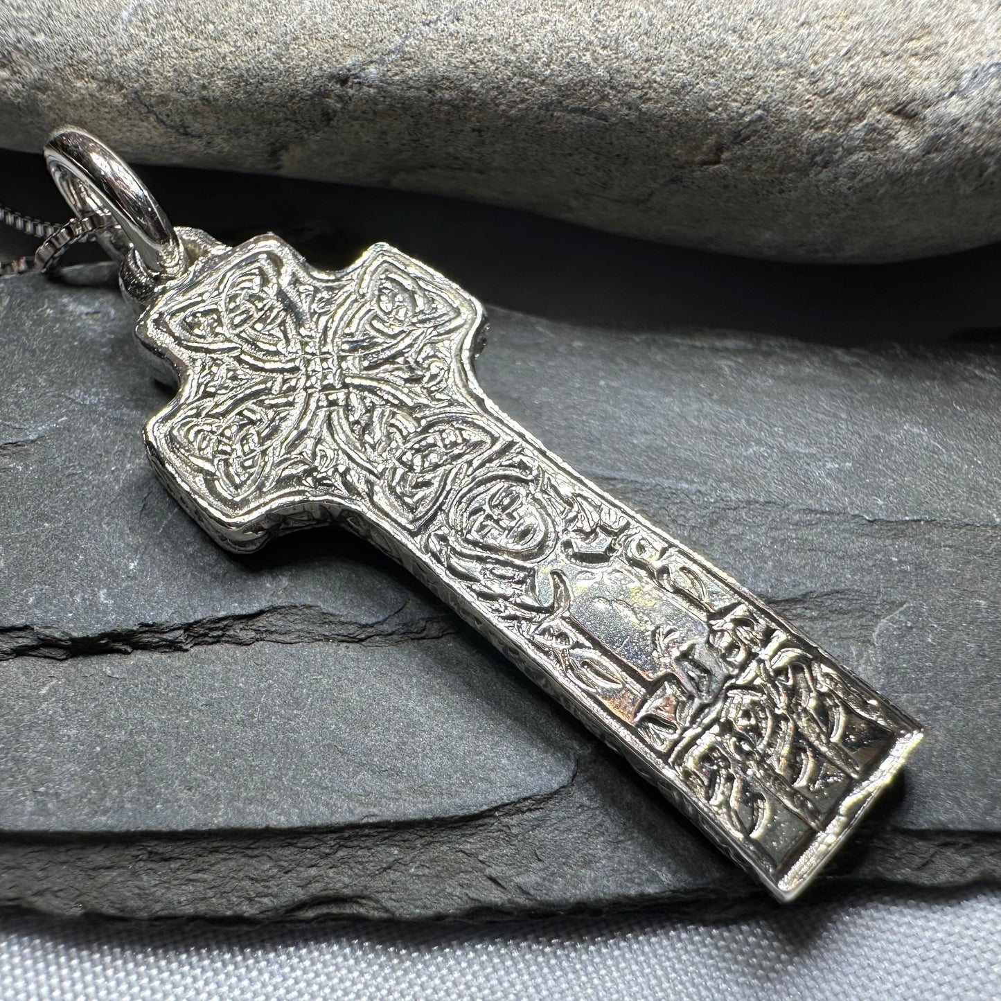 Artisan Irish Saint Patrick Cross Necklace - Made in Ireland in sterling silver