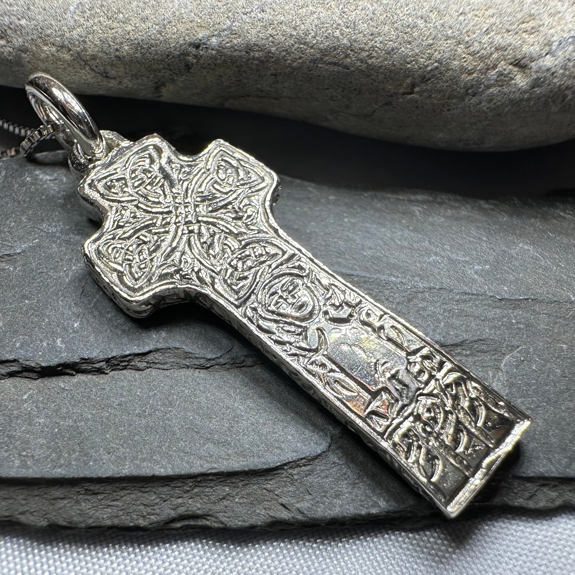 Artisan Irish Saint Patrick Cross Necklace - Made in Ireland in sterling silver