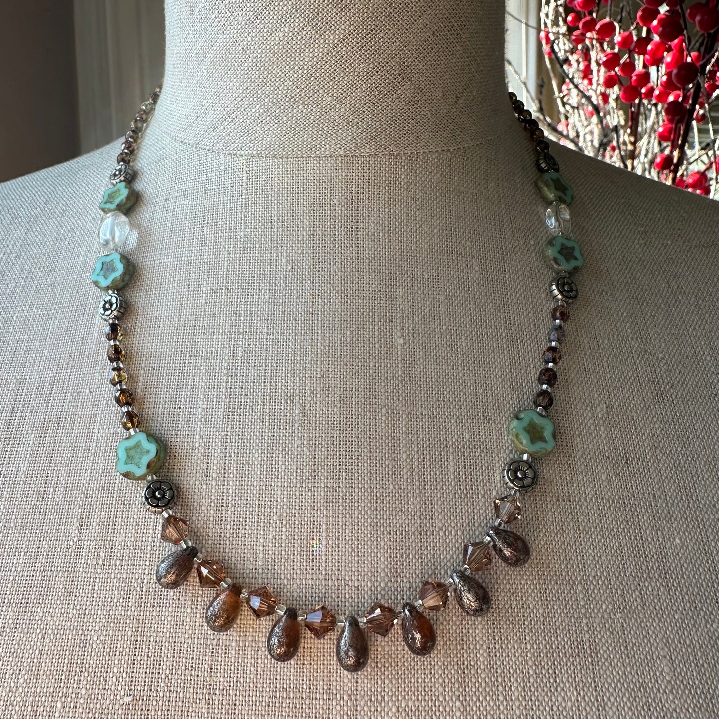 Golden Lotus Crystal Necklace — view 8