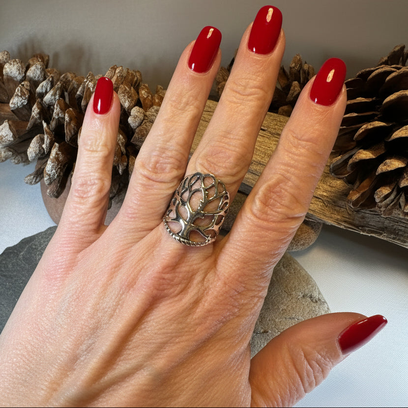Áedh Celtic Tree of Life Ring in Sterling Silver — view 11