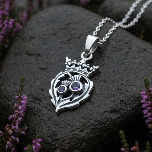 Petite Amethyst Scottish Luckenbooth Necklace