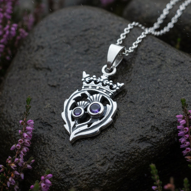 Petite Amethyst Scottish Luckenbooth Necklace