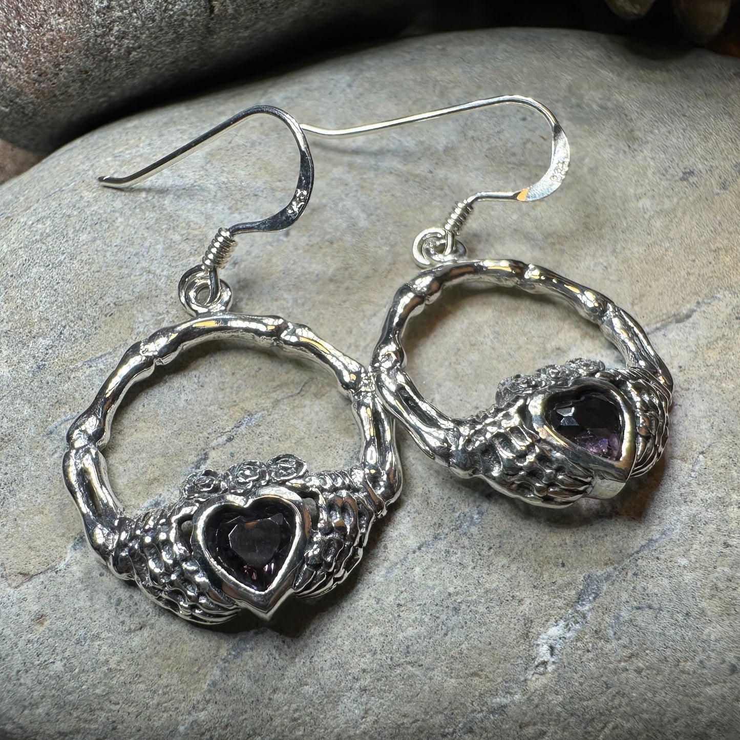 Gothic Claddagh Earrings — view 5