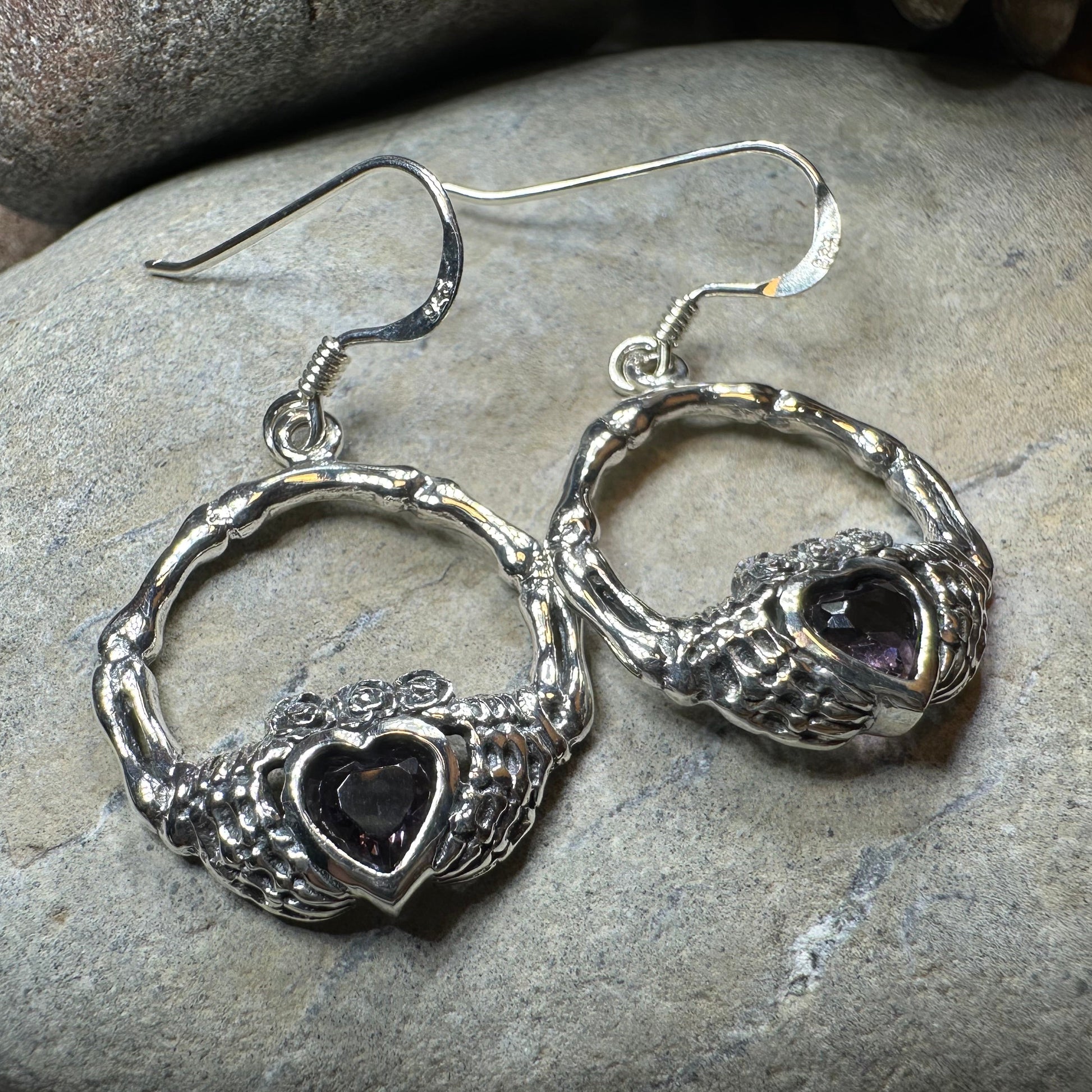Gothic Claddagh Earrings — view 5