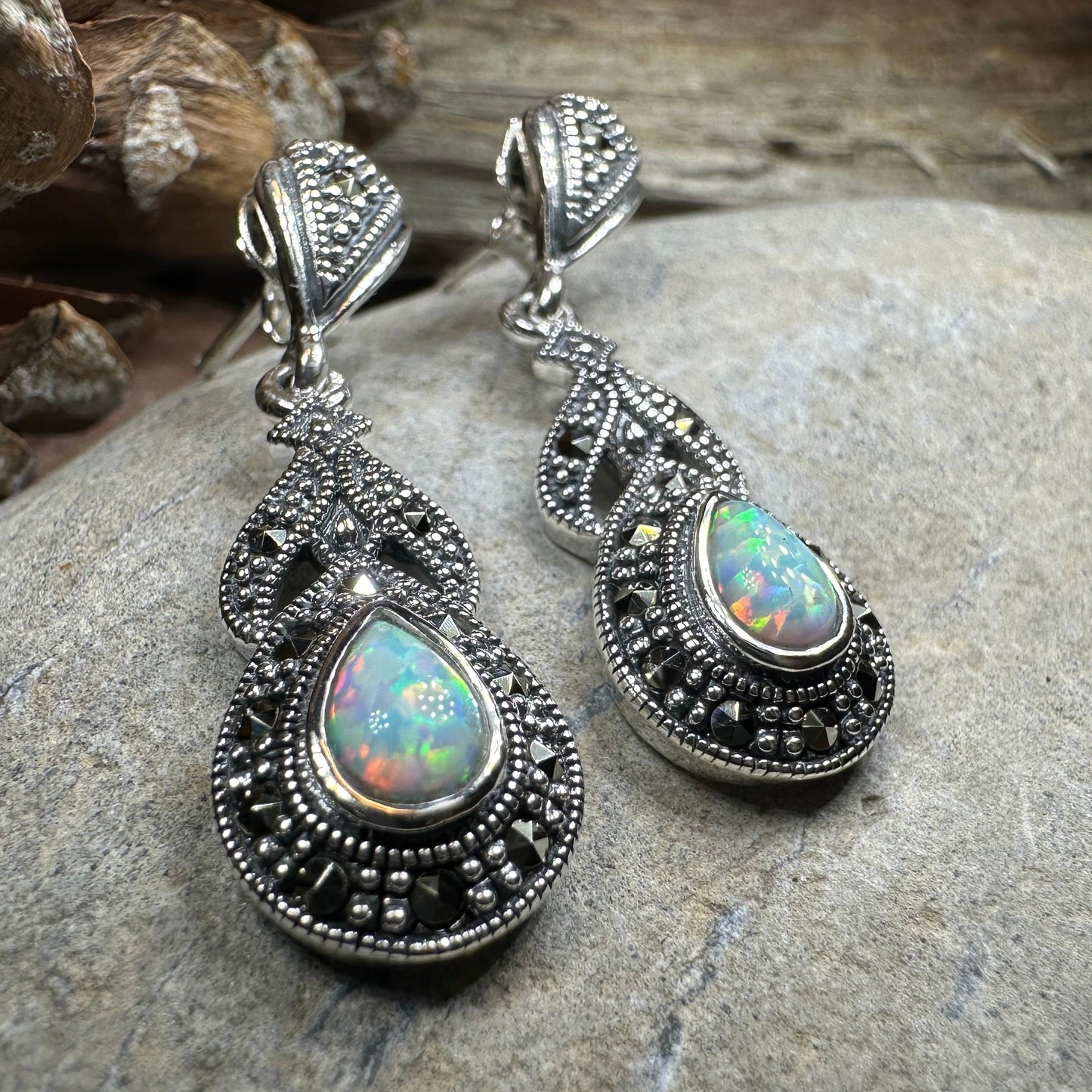 Celtic Twilight Opal Earrings — view 2