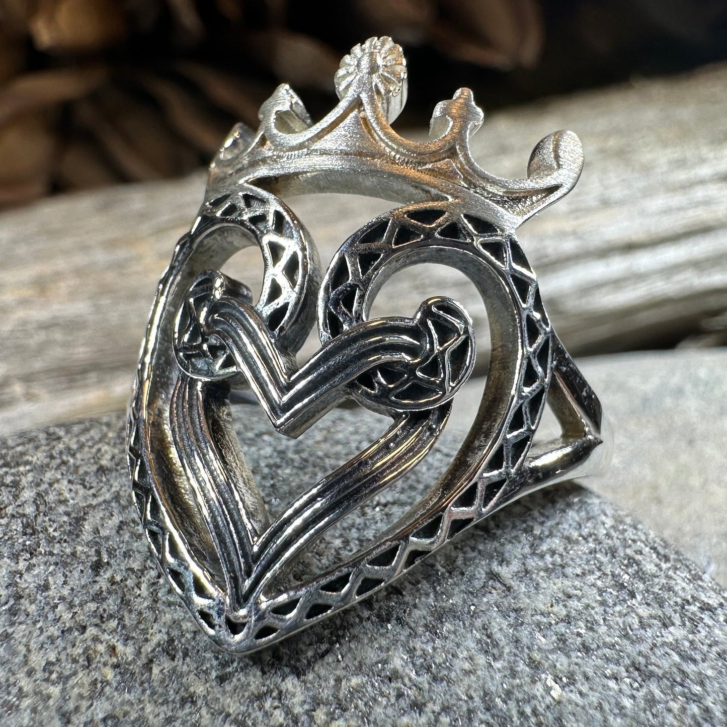 Lady of Skye Scottish Luckenbooth Ring in Sterling Silver