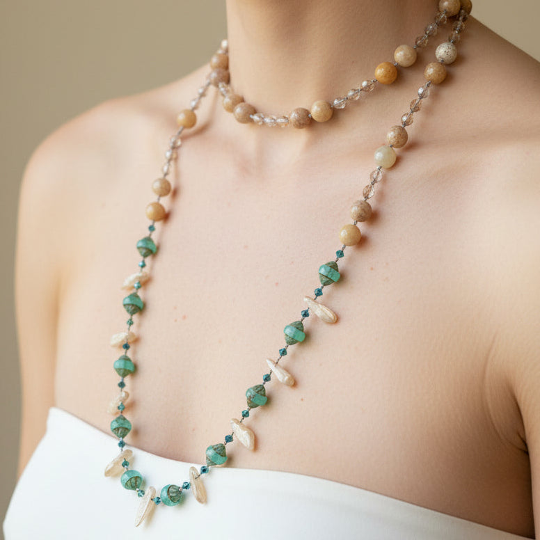 Keem Bay Crystal Necklace in silver