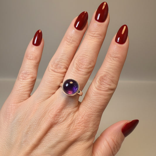 Dusky Dawn Amethyst Ring in Sterling Silver