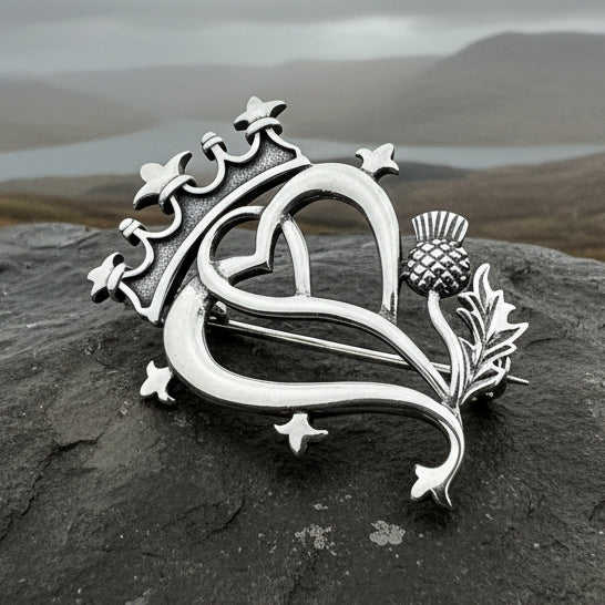 Sweetheart Luckenbooth Brooch - Handmade in Scotland in silver