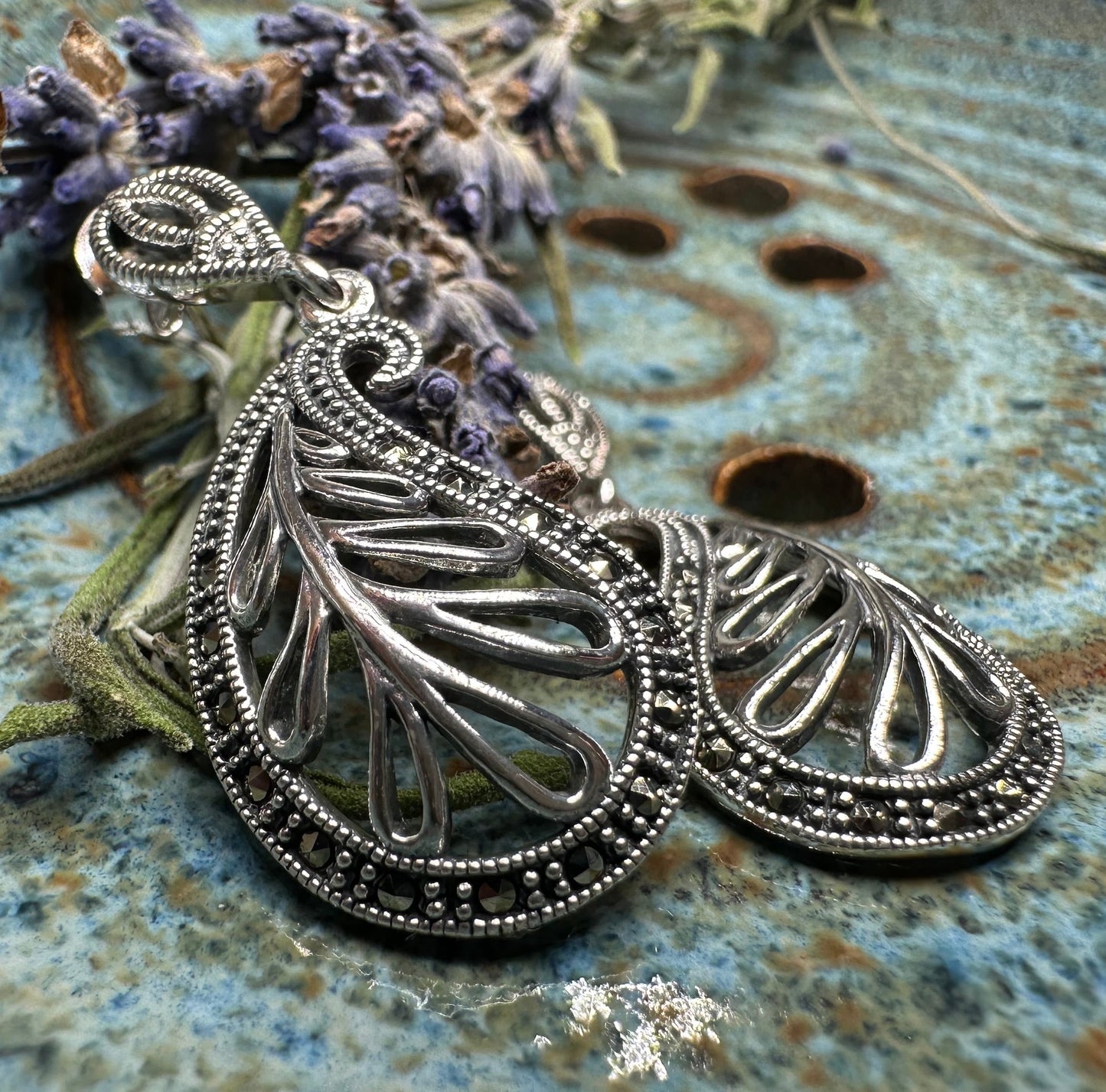 Elegant Celtic Paisley Earrings in Sterling Silver