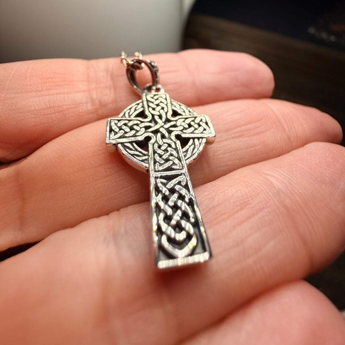 Chay Celtic Cross Necklace in Sterling Silver