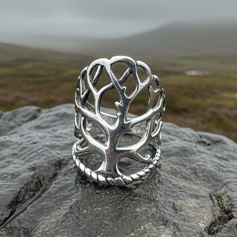 Áedh Celtic Tree of Life Ring in Sterling Silver — view 5