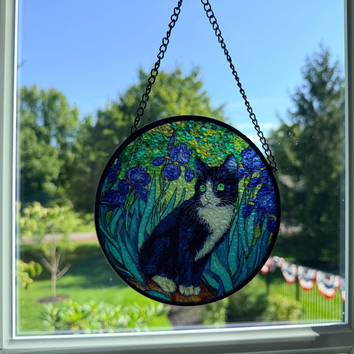 Van Gogh Iris Cat Suncatcher