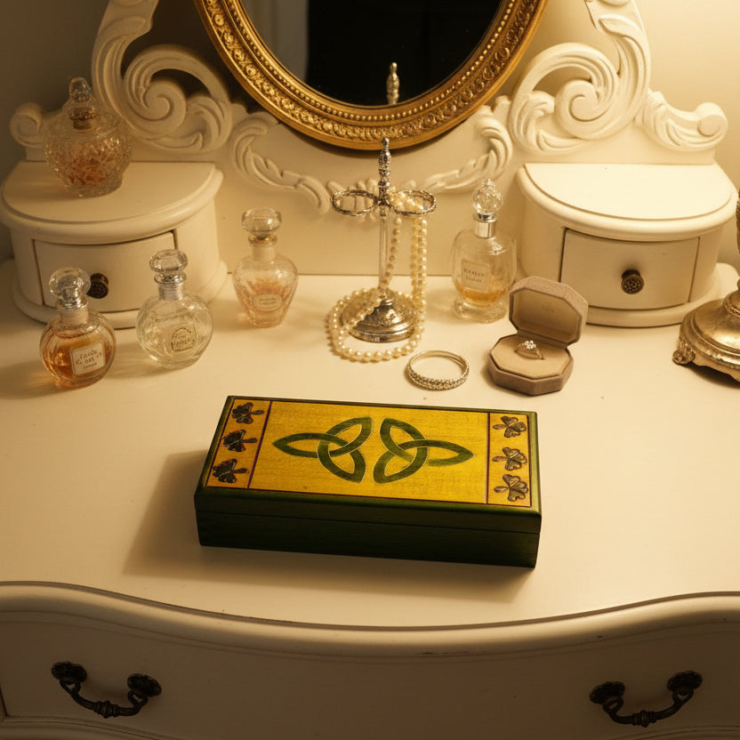 Celtic Trinity Knot Keepsake Box - Handmade Wooden Box