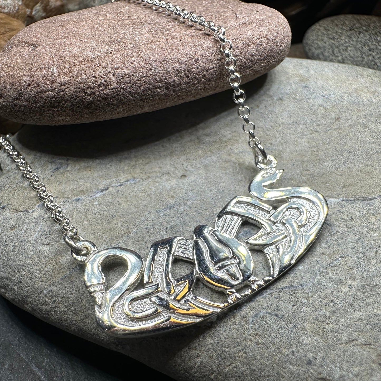Norse Three Nornes Swan Necklace - Handmade in Scotland