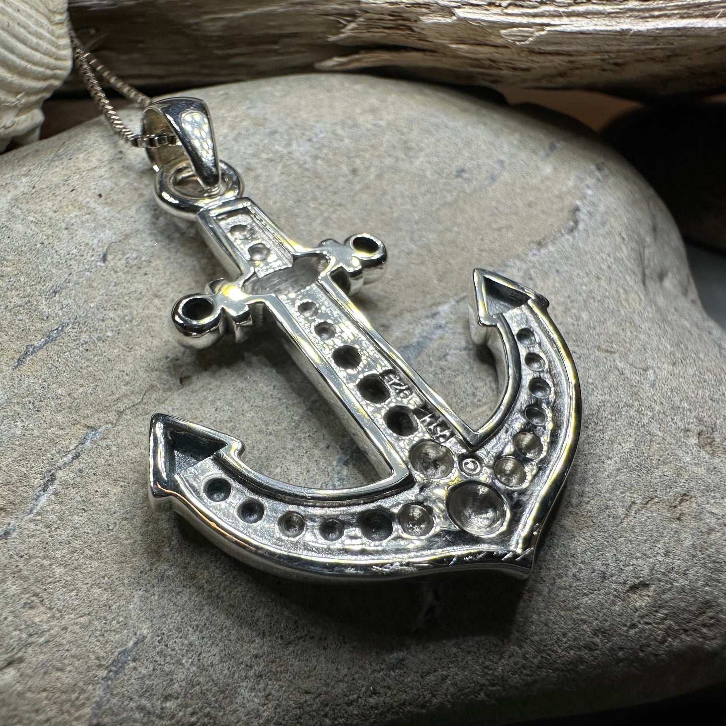 Grasmere Anchor Necklace in Sterling Silver — view 7