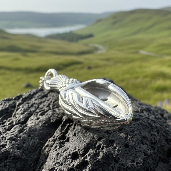 Gael Scottish Thistle Necklace in Sterling Silver