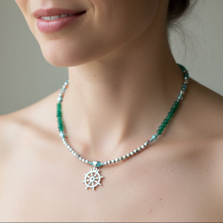 Calm Seas Ship's Wheel Necklace