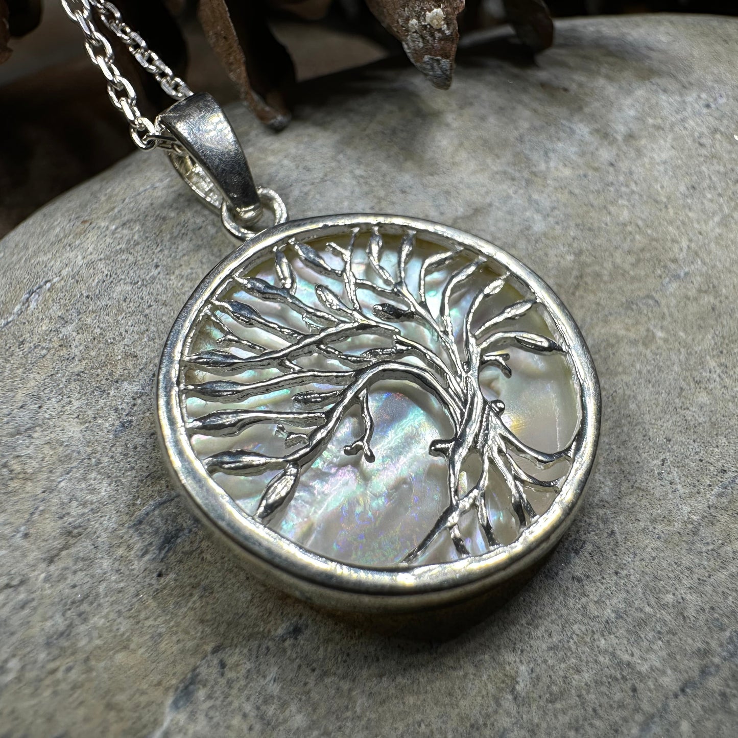 Aila Tree of Life Necklace in Sterling Silver — view 7