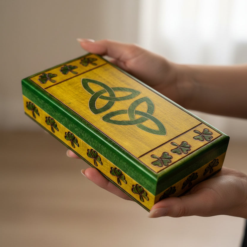 Celtic Trinity Knot Keepsake Box - Handmade Wooden Box