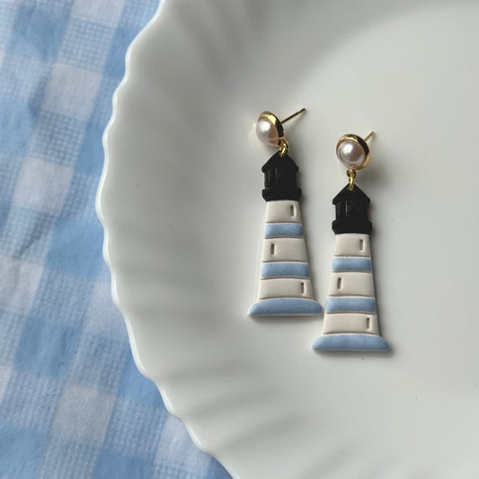 The Blue Lighthouse Dangle Earrings for Women