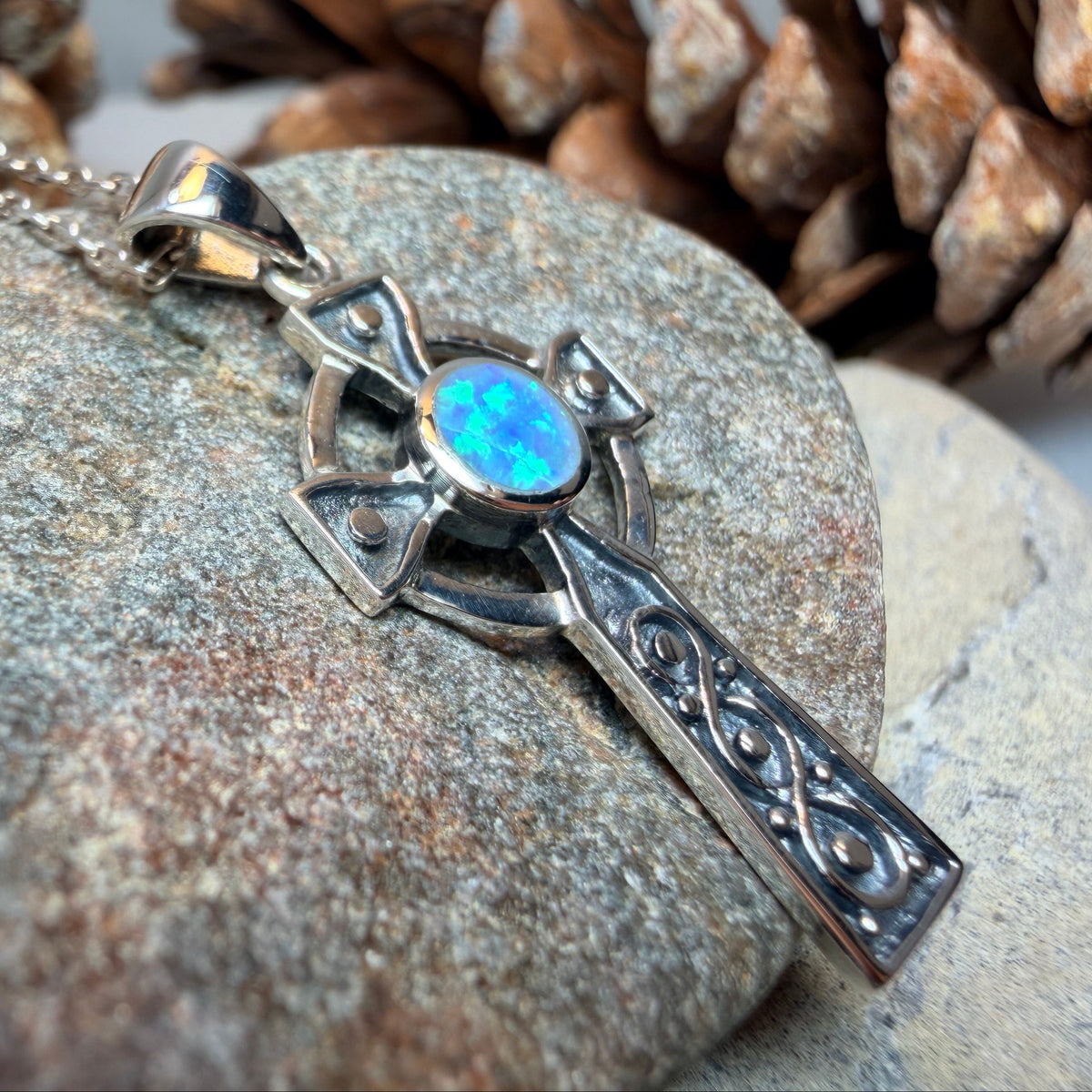 Tinturn Celtic Cross Necklace in Sterling Silver