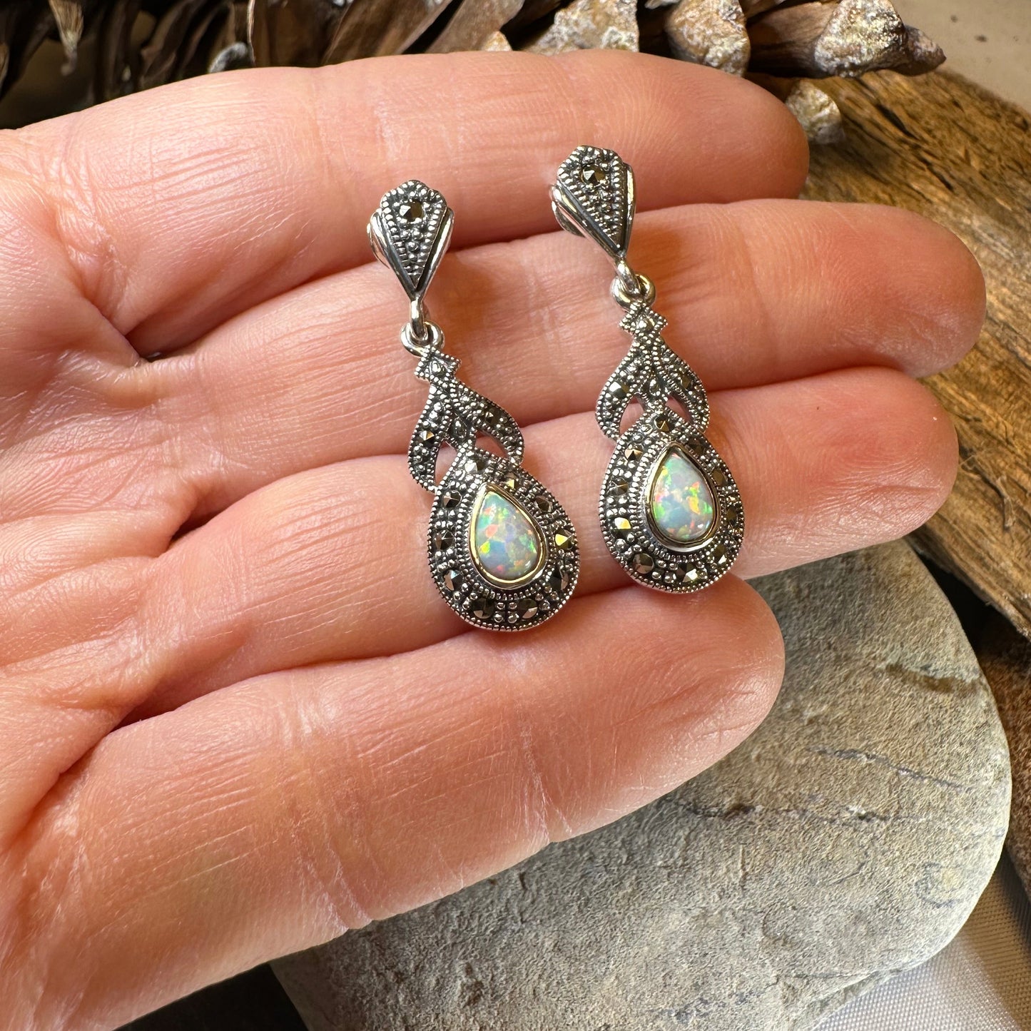 Celtic Twilight Opal Earrings — view 5