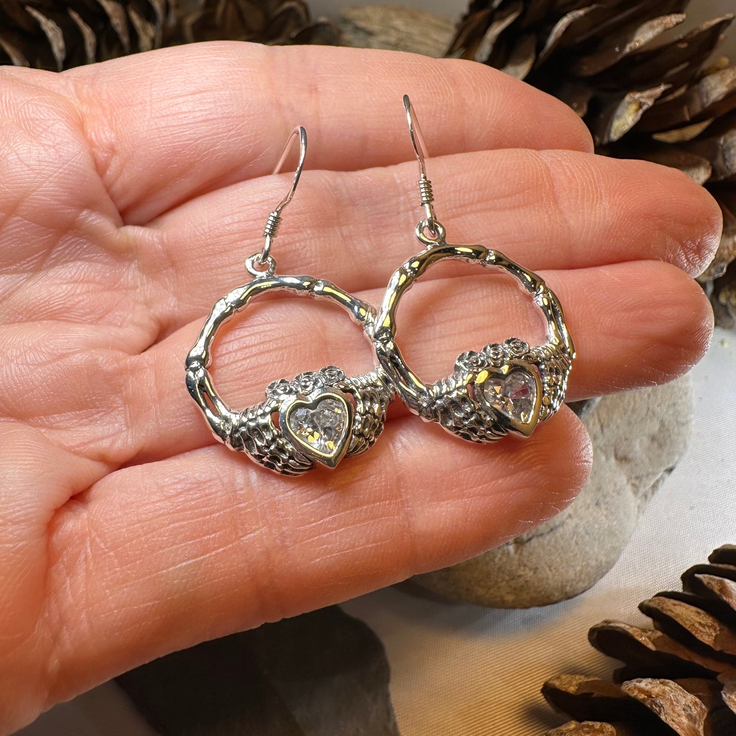 Gothic Claddagh Earrings — view 6