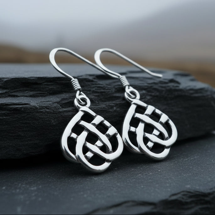 Maeve Celtic Knot Earrings in Sterling Silver