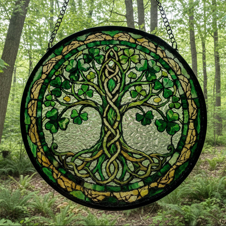 Ireland's Tree of Life Stained Glass Gift