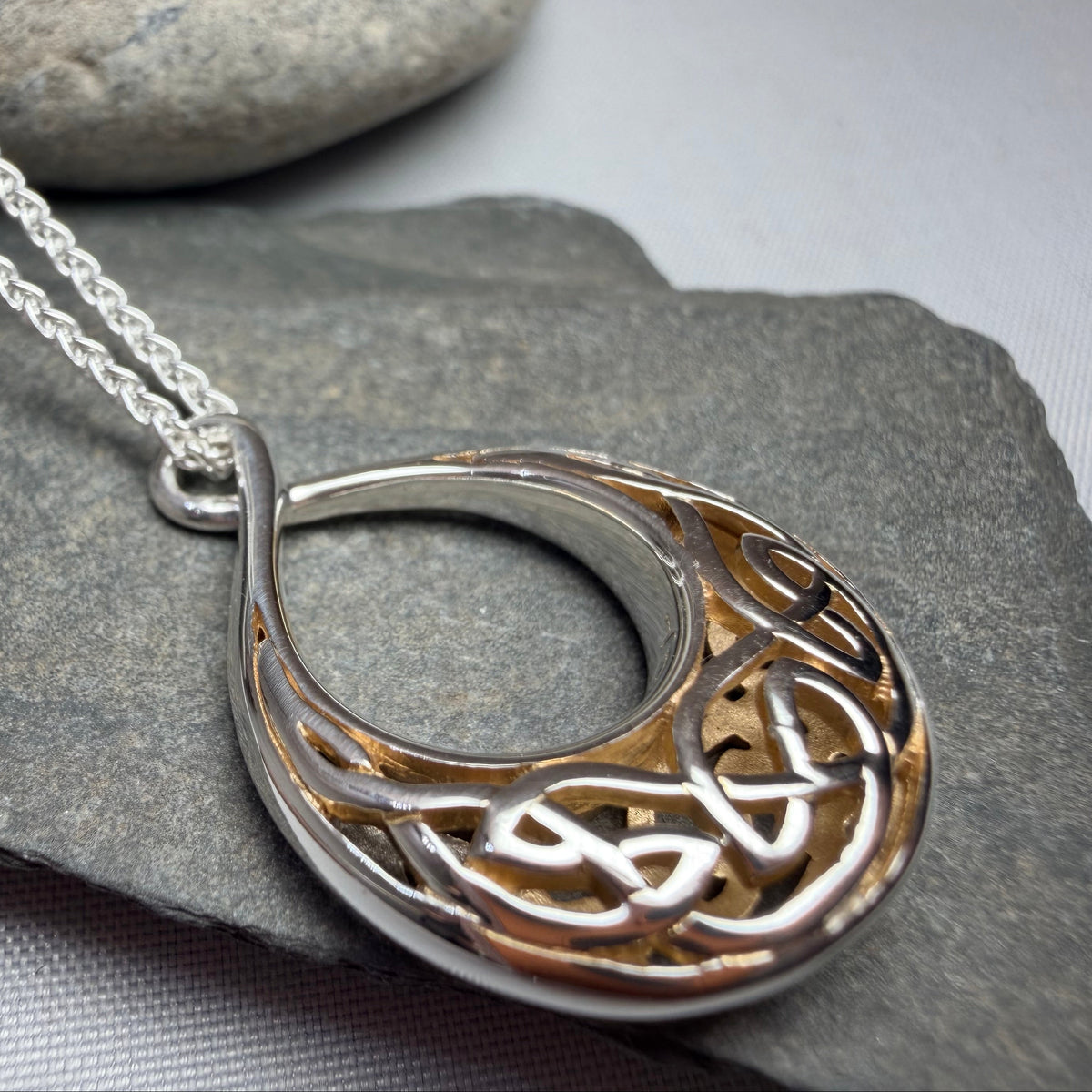 Fior Celtic Love Knot Necklace in Sterling Silver