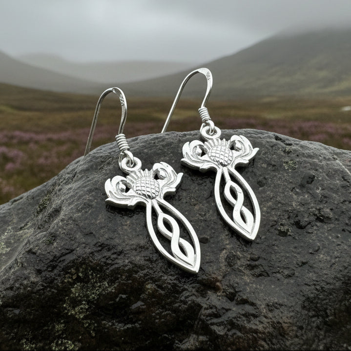Branka Scottish Thistle Earrings in Sterling Silver — view 9