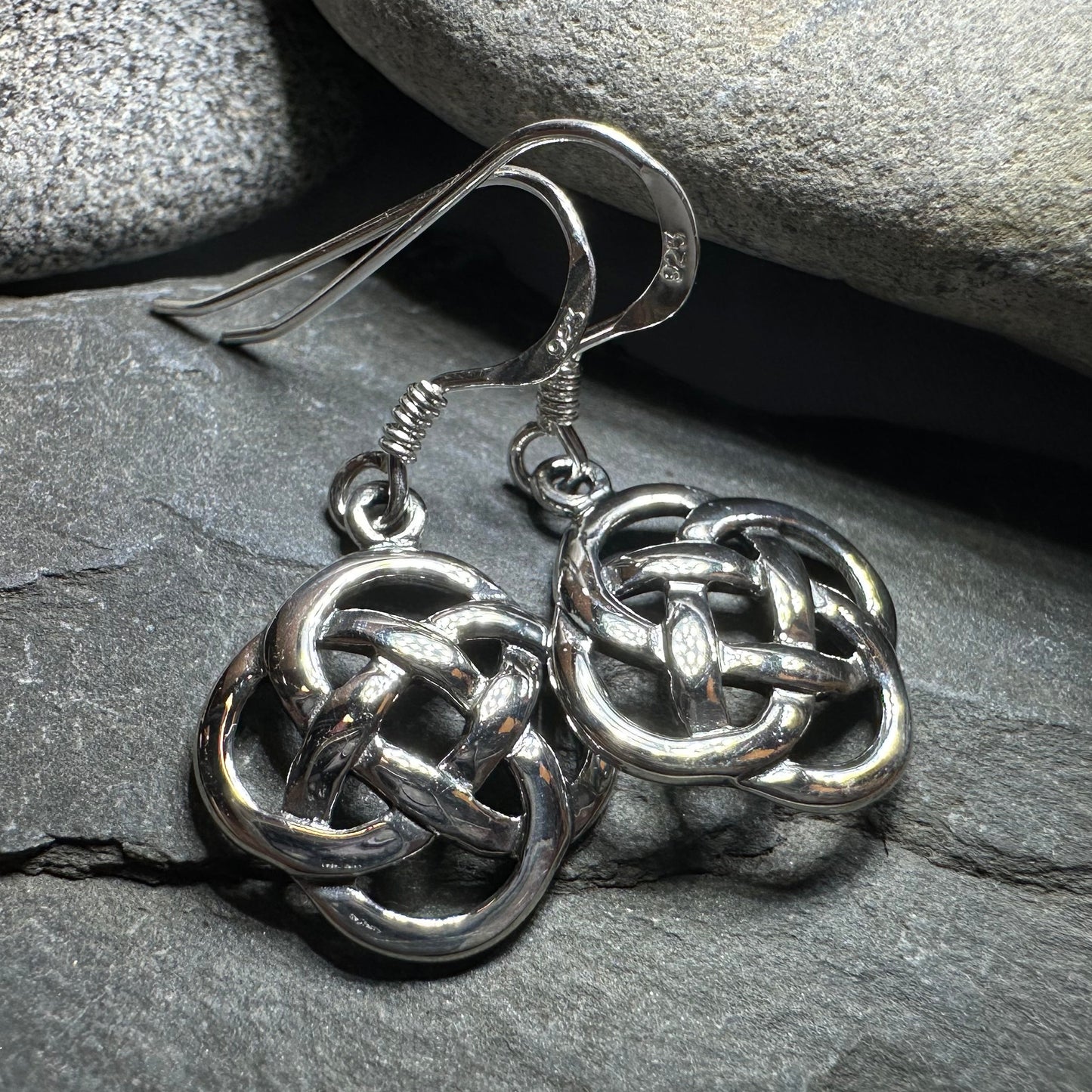 Classic Celtic Dara Knot Earrings — view 6