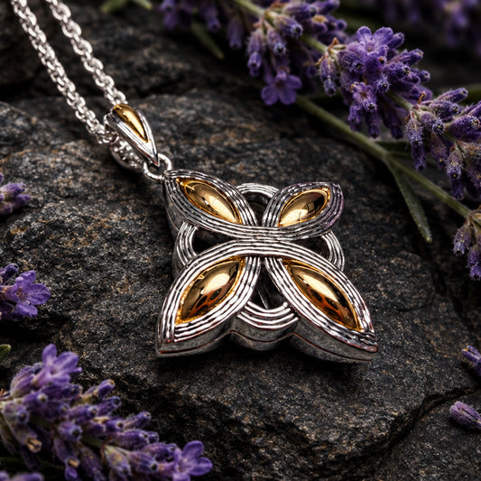 Celtic Star Cross Necklace in Sterling Silver