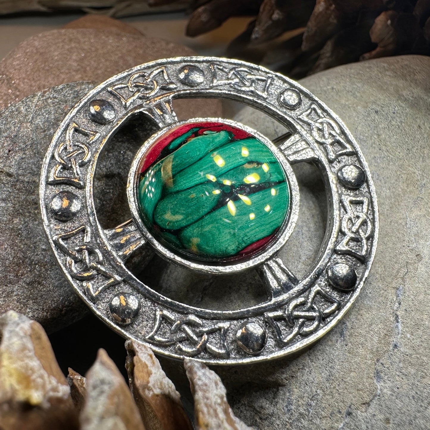 Celtic Heathergems Brooch - Handmade in Scotland — view 12