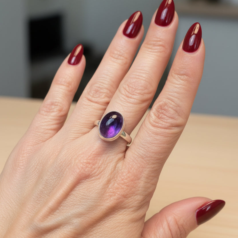 Dusky Dawn Amethyst Ring in Sterling Silver — view 11