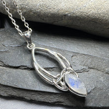 Load image into Gallery viewer, Moonstone Trinity Knot Necklace
