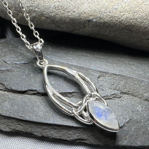 Load image into Gallery viewer, Elegant Moonstone Celtic Trinity Knot Necklace
