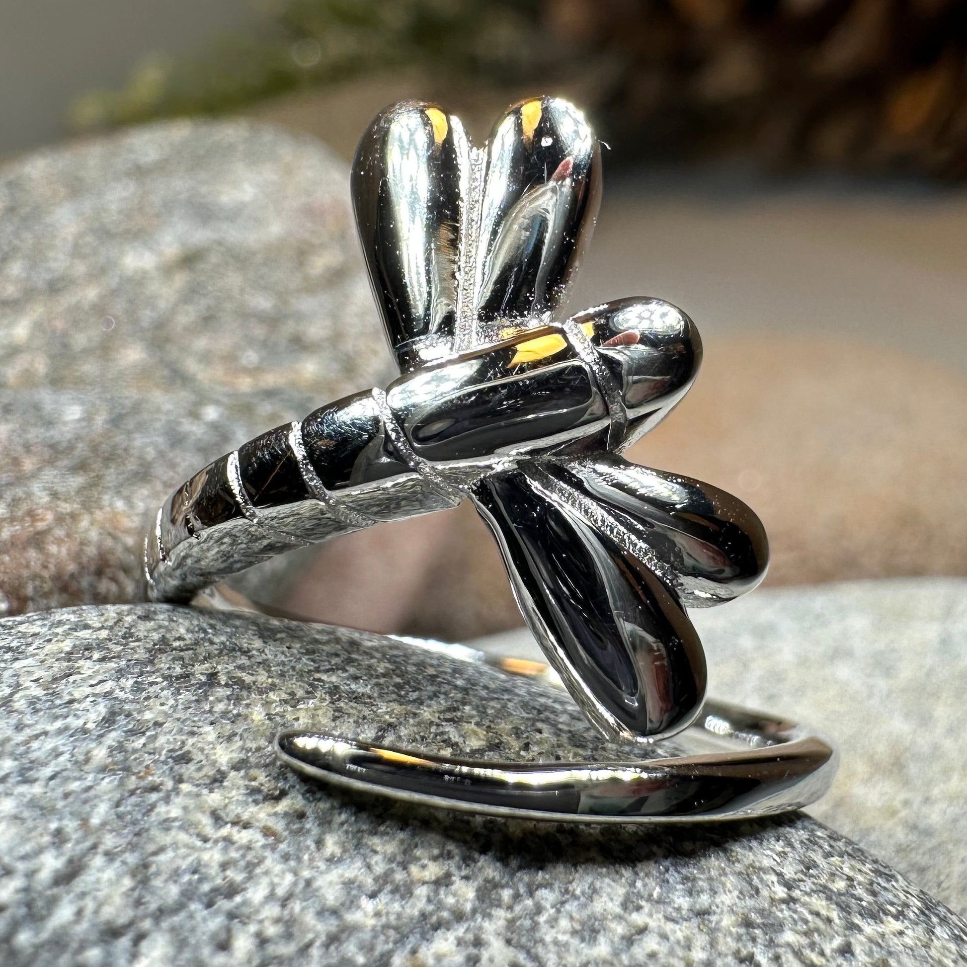 Dragonfly Wrap Ring in Sterling Silver — view 4