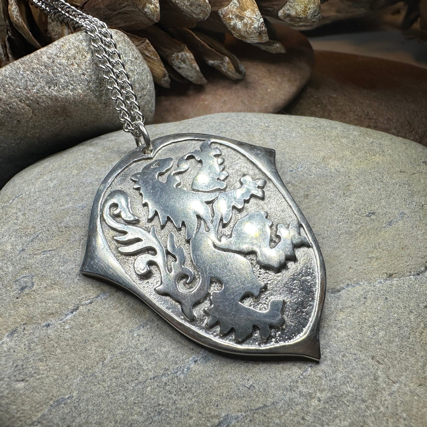 Pewter Lion of Scotland Necklace - Handmade in Scotland