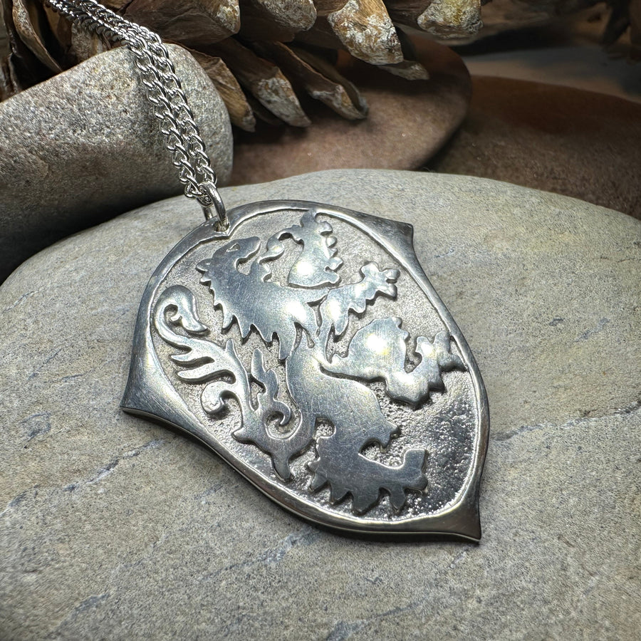Pewter Lion of Scotland Necklace - Handmade in Scotland