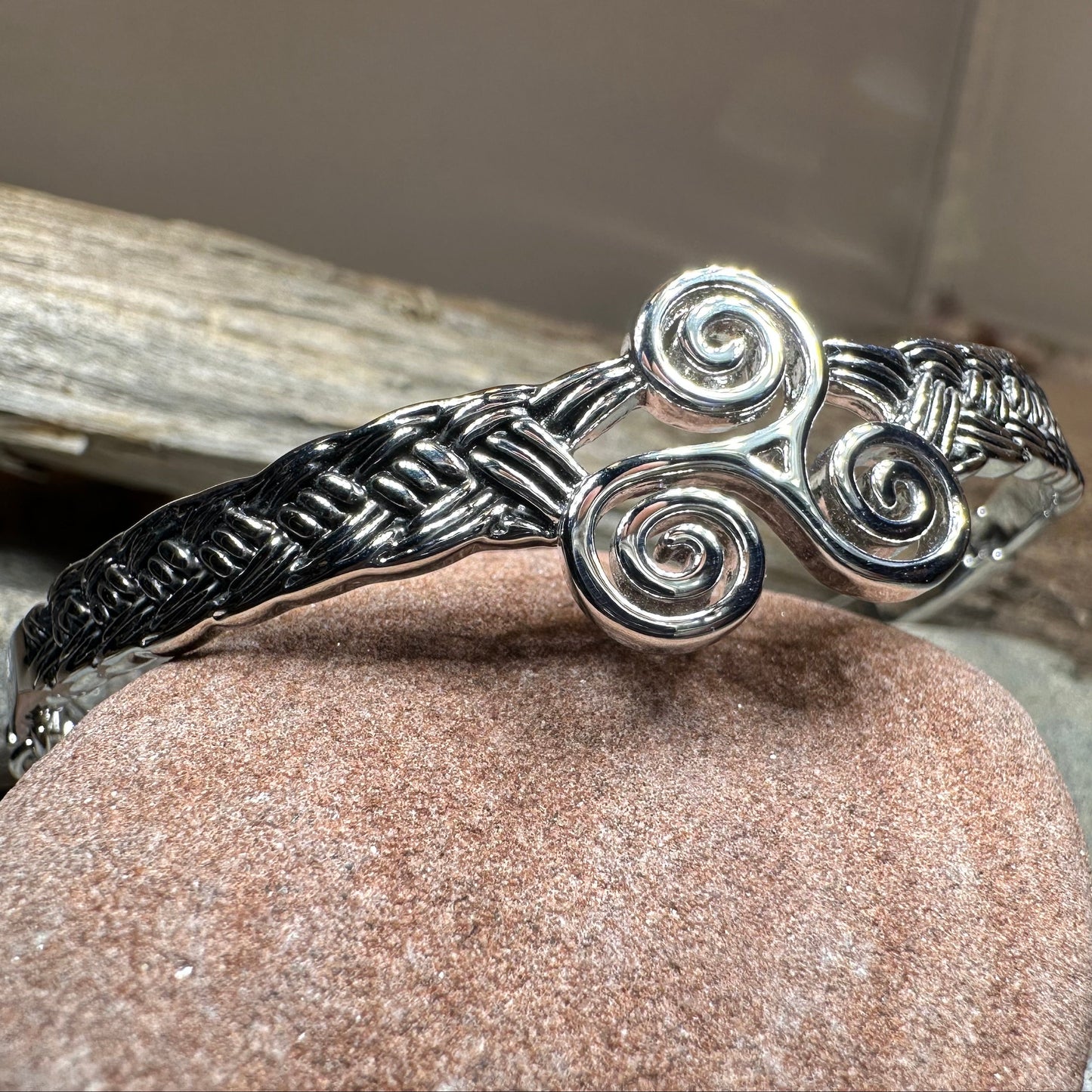 Celtic Triple Spiral Bracelet — view 4