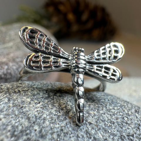 Load image into Gallery viewer, Flutter Dragonfly Ring in Sterling Silver
