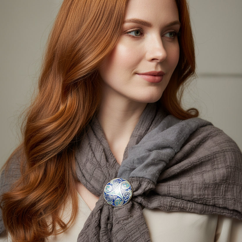 Enamel Celtic Spiral Scarf Ring