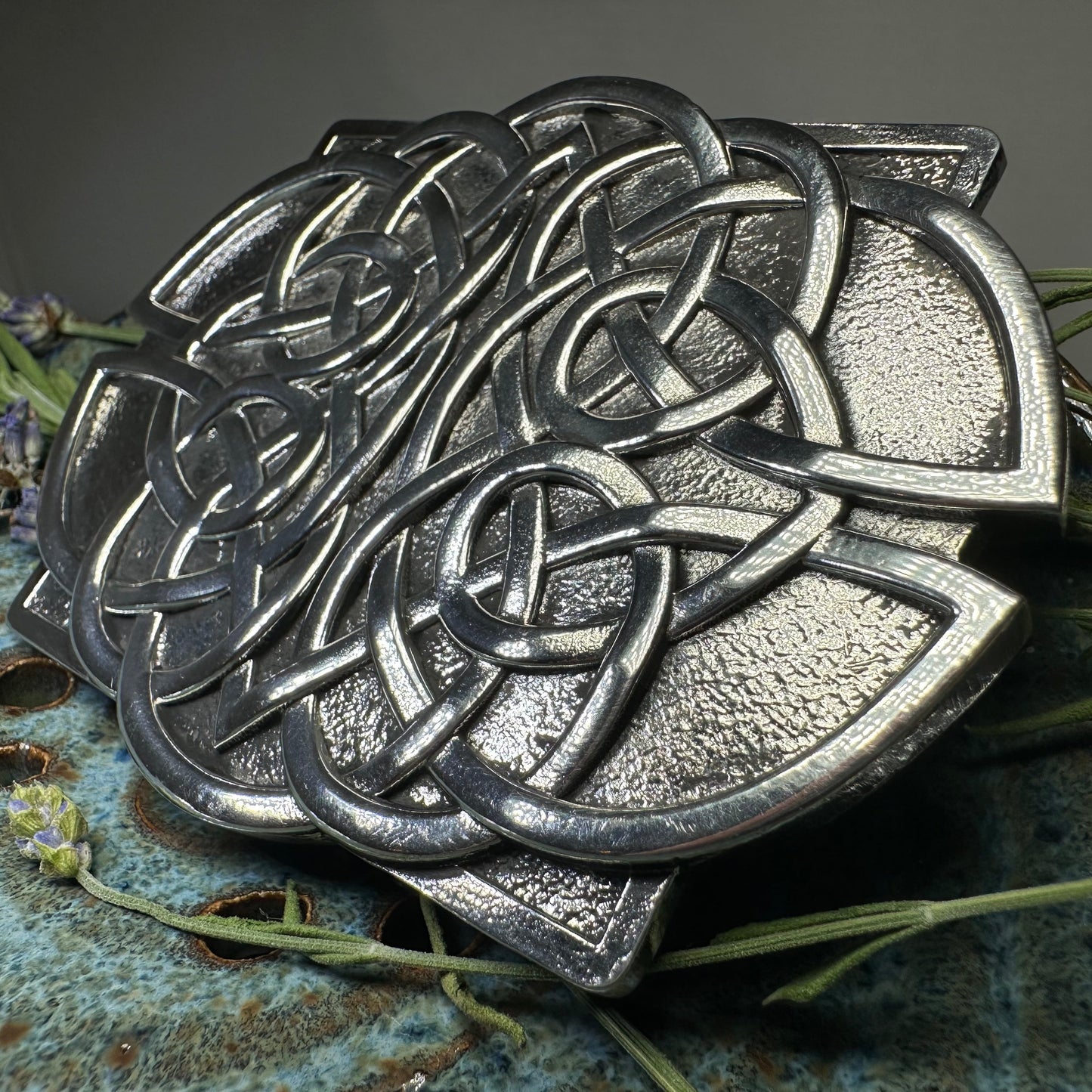 Large Celtic Kilt Belt Buckle - Handmade in Scotland