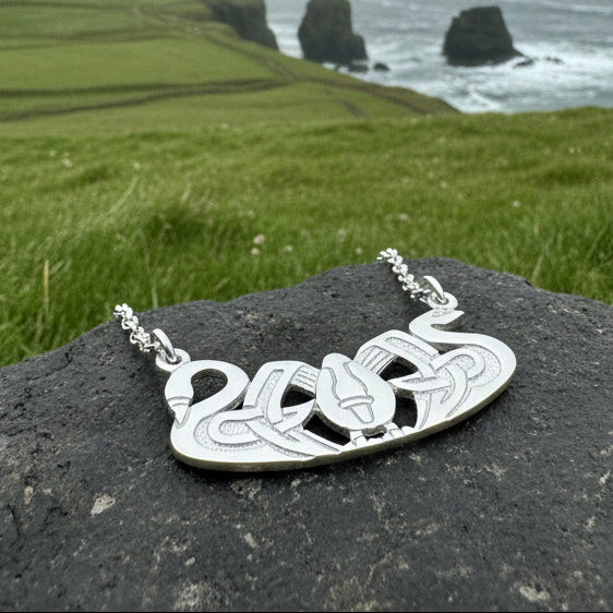 Norse Three Nornes Swan Necklace - Handmade in Scotland
