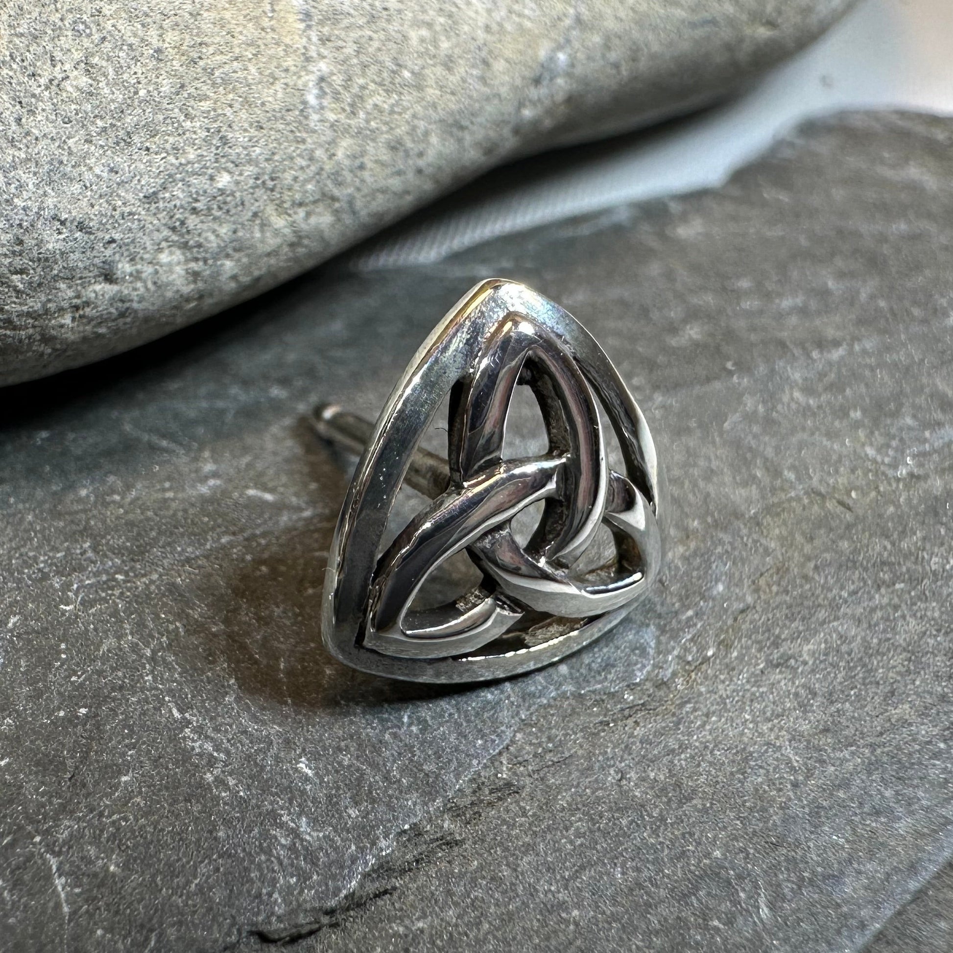 Celtic Trinity Knot Lapel Pin in Sterling Silver — view 12